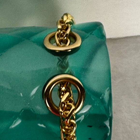 Caleesa Y2K Quilted Ombre Green Jelly Crossbody/Shoulder Small Purse/Handbag Gol - Picture 5 of 16